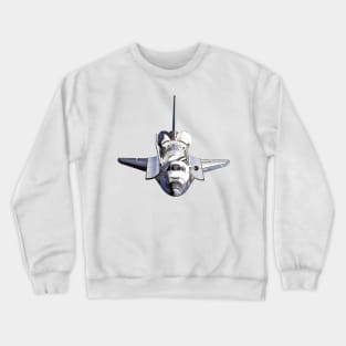 Space Shuttle Open Cartoon Black Crewneck Sweatshirt